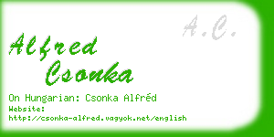 alfred csonka business card